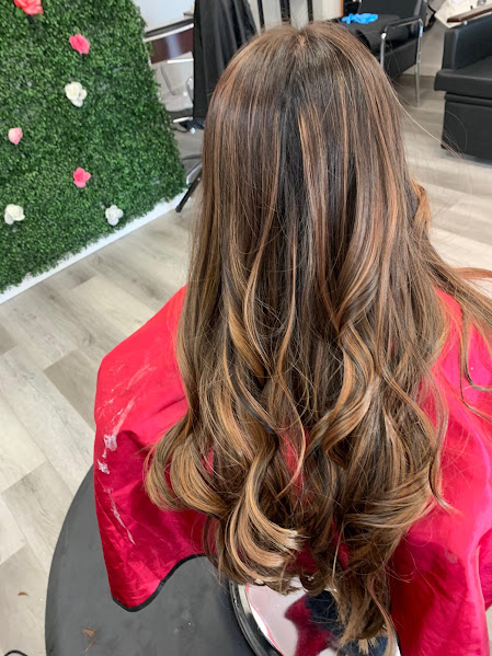 Caramel highlights on long hair