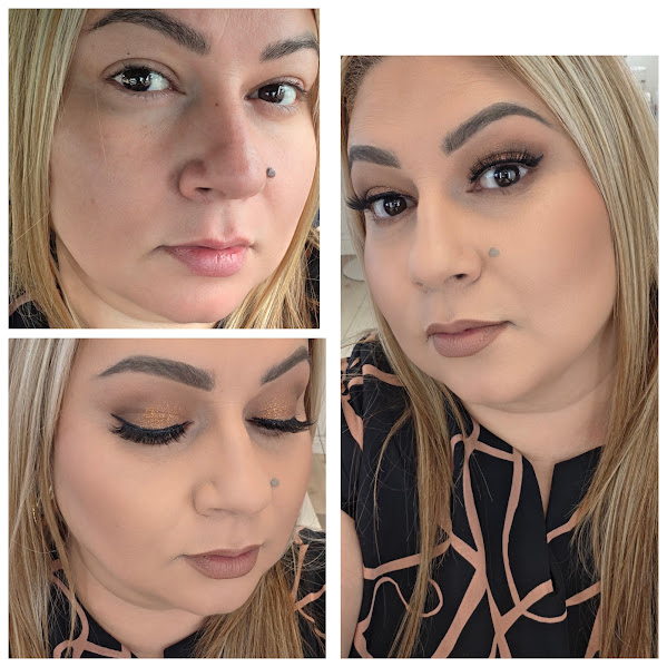 Natural makeup collage with even skin and defined eyes at GMS Beauty Salon